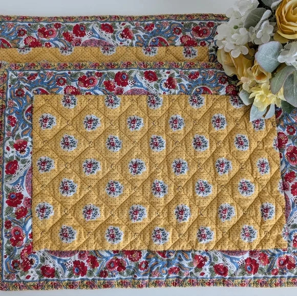 Pierre Deux Vintage French Provincial Quilted Placemats Set 2 Provence Country - Picture 14 of 14